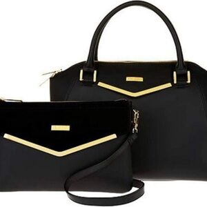 Joy and Iman Black and Gold Handbag Set